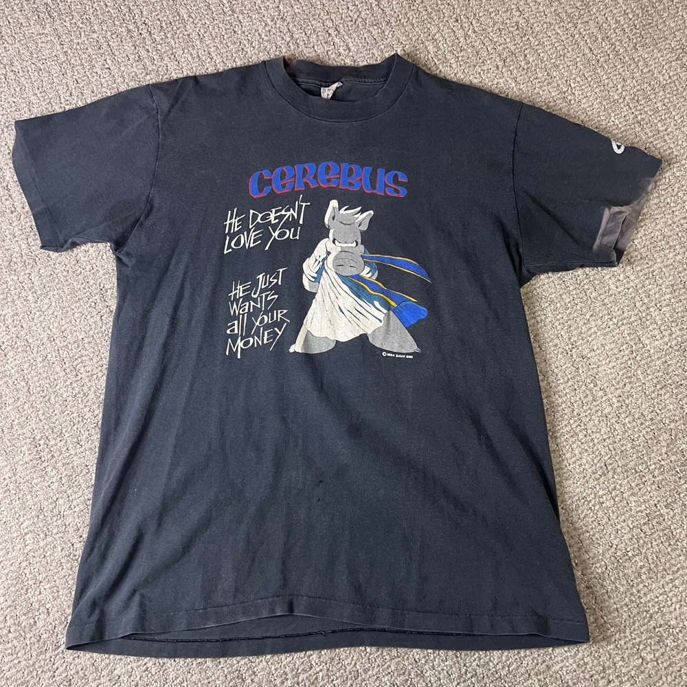 Vintage 1984 David Sim Cerebus The Aardvark T-Shirt ADULT L